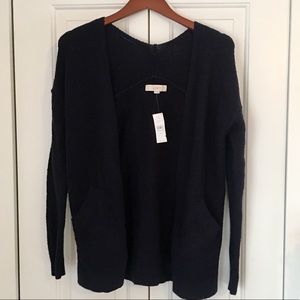 Cozy Loft Open Cardigan. Navy Blue.